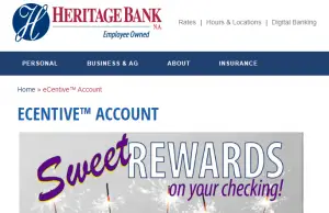 Heritage Bank NA eCentive Checking Account