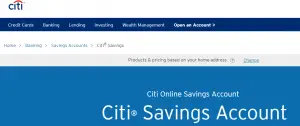 Citibank Savings Account